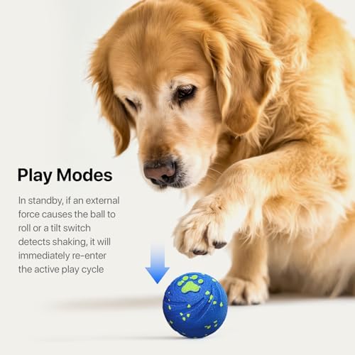 Interactive Dog Toys Automatic Dog Ball for Small & Large Dogs 2 PACK | E-TPU Material, IPX7 Waterproof, 3 Play Modes, Keeps Dogs Busy, Anti Boredom Play, Moving Ball, Rechargeable, Indoor Exercise