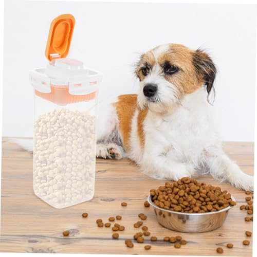 Happyyami Airtight Dog Treat Container Pet Food Storage Bin for Kitchen Counter Space-saving Design and Reusable Puppy Snack Holder