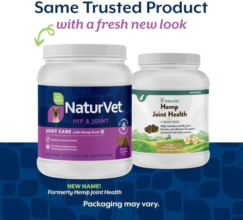 NaturVet Hip & Joint Care with Hemp Seed Supplement for Dogs, 240ct