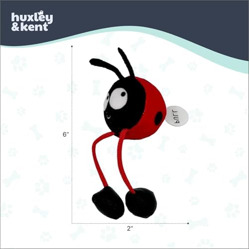 Huxley & Kent Chirpy Interactive Catnip Cat Toy, Ladybug | Touch Activated Chirp Chip with Auto Shut Off, Catnip & Crinkle, Dangly Motion, Soft Plush for Indoor Play