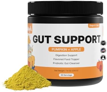 Pumpkin Gut Support for Dogs – Digestive Health Supplement with Natural Fiber & Probiotics, 30 Servings | Kubi Pets (30)
