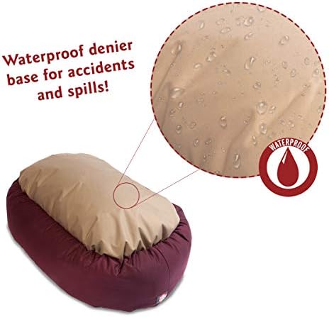 Majestic Pet Sherpa Bagel Dog Bed, 40 Inch Large, Round, Washable, Burgundy