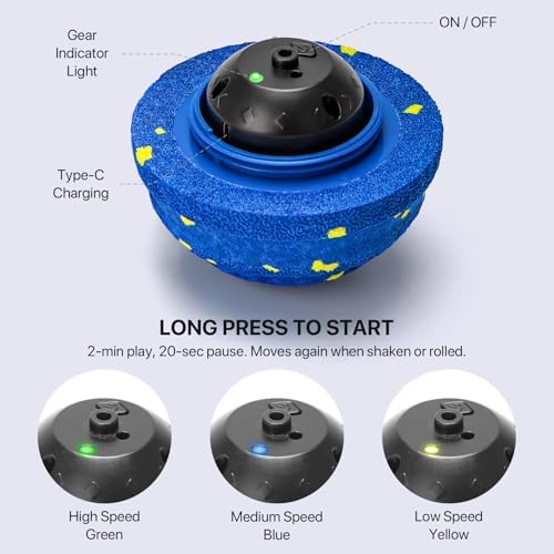 Interactive Dog Toys Automatic Bouncing Dog Ball for Small & Large Dogs | E-TPU Material, IPX7 Waterproof, 3 Play Modes, Keeps Dogs Busy, Anti Boredom Play, Moving Ball, Rechargeable, Indoor Exercise