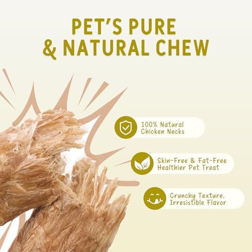 Freeze Dried Chicken Necks for Dogs & Cats 100g (3.53oz) - Single Ingredient Raw Treats, High Protein Natural Chews for Bone & Dental Health, Grain-Free Training Snacks
