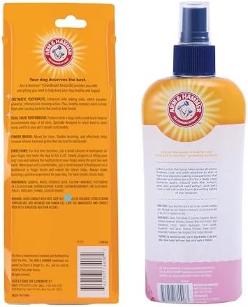Arm & Hammer Dog Care Bundle | Fresh Breath Enzymatic Dental Kit with Toothbrush & Chicken Toothpaste (2.5 oz) + Super Deodorizing Spray for Dogs, Kiwi Blossom Scent (8 oz)