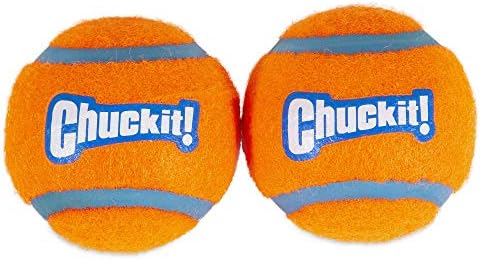 Chuckit! Dog Tennis Ball Dog Toy, Medium (2.5 Inch Diameter) for Dogs 20-60 lbs, Shrink Wrap Pack of 6