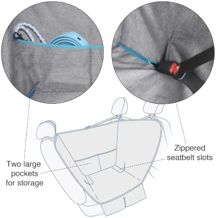 Kurgo Heather Half Hammock Seat Cover - Heather Grey