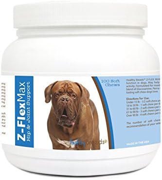 Healthy Breeds Dogue de Bordeaux Z-Flex Max Hip & Joint Soft Chews 100 Count, Brown
