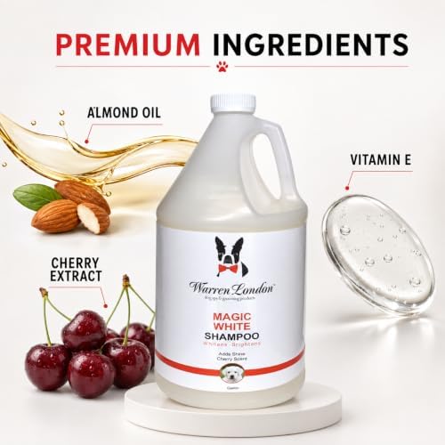 Warren London Magic Bright Whitening Dog Shampoo for White Coats, 1 Gallon
