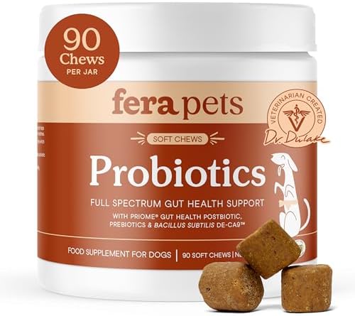 Fera Pets Probiotics for Dogs with Prebiotics & Postbiotics, 90 Chews
