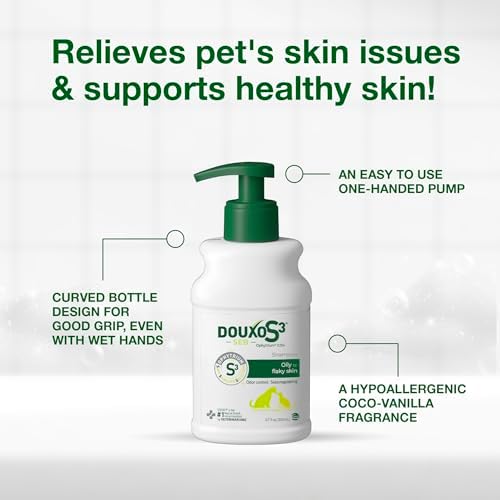 Douxo S3 SEB Dog Seboregulating Shampoo, 0.5% Ophytrium, 6.7 fl oz