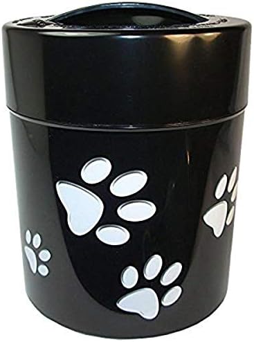 Tightpac Pawvac Kilovac Airtight Pet Food Container – Multi-Use Vacuum Container for Pet Food and other Dry Goods – 2.5 lbs / 40 oz / 3.8L, Wide-Mouth, Patented Vacuum Seal, Black with Paws