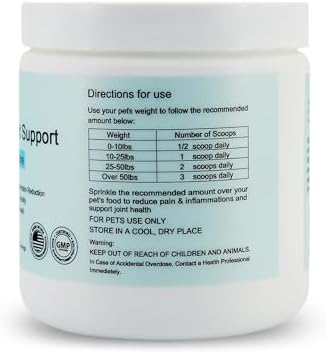 Pet Pain Relief for Dogs & Cats – Natural Joint Supplement with Pea, Glucosamine, MSM, Green Lipped Mussels – Promotes Mobility, Reduces Inflammation & Pain – Made in USA 2.5oz (72g)