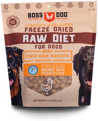 Boss Dog Freeze Dried Raw Diet (Dogs),Chicken Recipe, 12 oz Bag