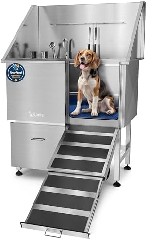 KANIS Professional Dog Washing Station 304 Stainless Steel Pet Wash Sink