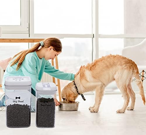Pethiy Dog Food and pet Treats Storage Container, 2-Pack, Clear