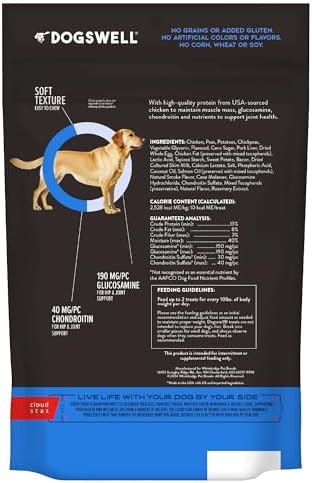 DOGSWELL Hip & Joint Soft & Chewy Dog Treats, Chicken 14 oz. Bag