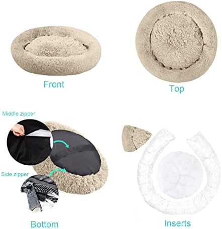SAVFOX Calming Donut Dog Bed, 54", Beige