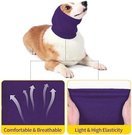 Nanaki Dog Hood Calming Ear Wrap,Quiet Dog Headband Dog Head Cover Snood | Dog Ear Fireworks Muffs, The Grooming and Force Drying Pet Ear Protector for Anxiety Relief Calming Dog Ear Covers for Noise