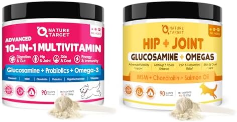 NATURE TARGET Glucosamine for Dogs Powder, Dog Vitamins Powder