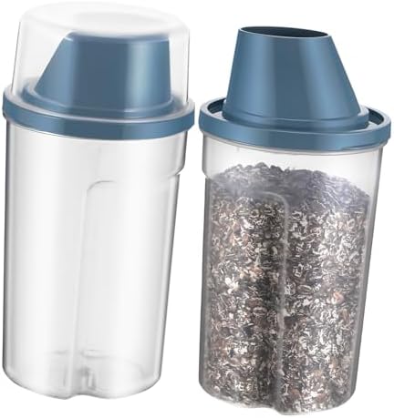 2pcs Clear Pet Food Bucket Airtight Dog Cat Food Storage Container with Easy Pour Spout and Comfortable Grip Moisture Durable Bin for Birds and Pets