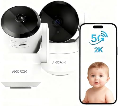 AMOROM Indoor Camera 2K, Baby/Kids/Elderly/Dog/Cat Camera