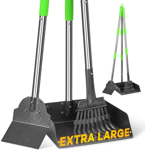 Extra Large Pooper Scooper rake & Tray & Shovel + Standard Pooper Scooper rake & Tray
