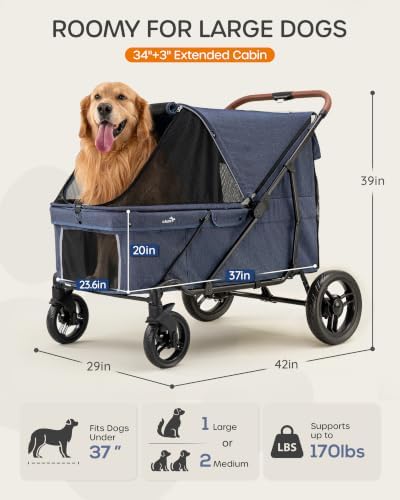 Large Dog Stroller - up to 170lbs, for Multiple Pets