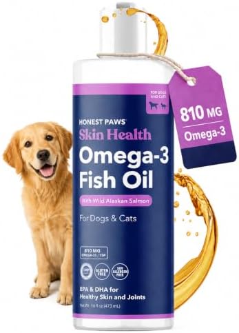Salmon Oil for Dogs & Cats, Omega 3 Fish Oil for Skin, Coat & Joints, 16oz
