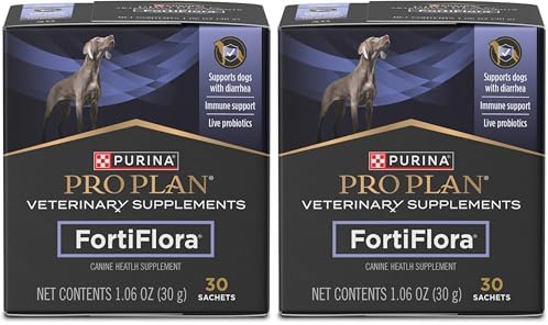 Purina Pro Plan Veterinary Supplements FortiFlora Daily Probiotics for Dogs,Helps Digestive Gut Health and Diarrhea - 30 ct. Box,(Pack of 2)