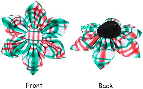 Lionet Paws Christmas Dog Collar with Flower, Dog Flower Collar with Metal Buckle for Dogs, Adjustable Comfortable Dog Collar Girl Gift, L, Neck 16-24 in