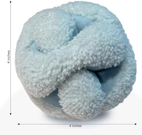 Glory To Dog Blue Snuffle Knot Interactive Dog Toy 4” Puzzle Ball | 8 Squeakers & Crinkle – Treat Hiding Enrichment Toy for Puppy & Small Breed Dogs – Durable Plush Sensory Play & Stimulation