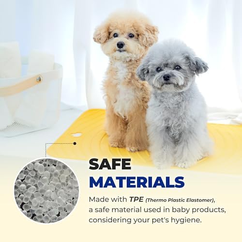 PETHROOM Non-Slip Shower Mat & Dental Toothbrush Set for Small Dogs and Cats – Anti-Slip Bath Mat, Pet Oral Care Brush, Safe Grooming, Durable, Comfortable, and Gentle for Bath Time and Teeth Cleaning