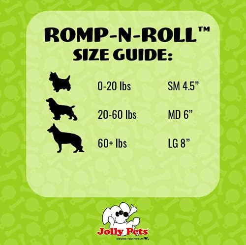 Jolly Pets Romp-N-Roll Rope & Ball Dog Toy, 8 in Large, Blueberry | Rope-and-ball fetch toy in tough JollyFlex - won't deflate if punctured, floats, made in USA