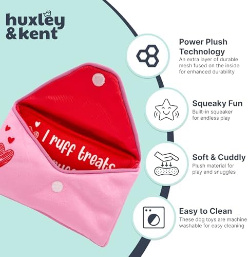 Huxley & Kent Seek 'n Treat Puzzle Dog Toy, Letter | Hidden Treat Pocket, Crinkle & Squeaker; Reinforced Seams & Mesh; Soft, Durable & Machine Washable