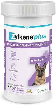 Vetoquinol Zylkene Plus Long-Term Calming Supplement with Alpha-Casozepine and White Fish Muscle Hydrolysate for, Large, White