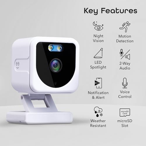 Geeni Mini 1080P Indoor/Outdoor Security Camera, Wi-Fi Cameras, 2-Pack