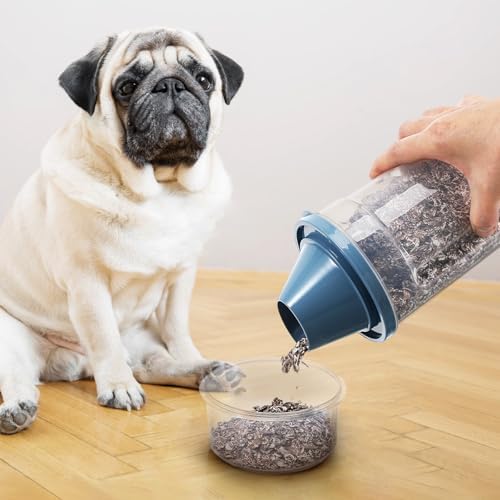 2pcs Pet Food Storage Containers Airtight Dog and Cat Food Holders with Lids 1000ml Gray Blue Small Vacuum Seal Bins