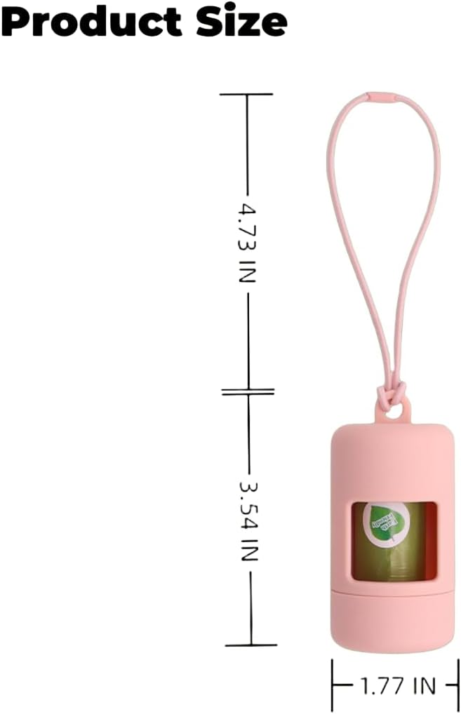 QMEAKMONY Dog Poop Bag Holder for Leashes Compact and Lightweight Poop Bag Dispenser Dog Waste Holder Easy Replacement and Cleaning (Pink)