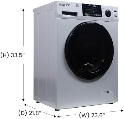 Sekido All-in-One Washer Dryer VENTLESS/VENTED PET cycle 1.62cf/15lbs 110V (Silver)