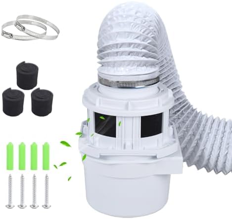 2026 Exclusive 3-in-1 Indoor Dryer Vent Kit with White Dryer Vent Hose - Dryer Lint Catcher Box Water Filter Bucket - Indoor Dryer Lint Trap for Electric Dryer