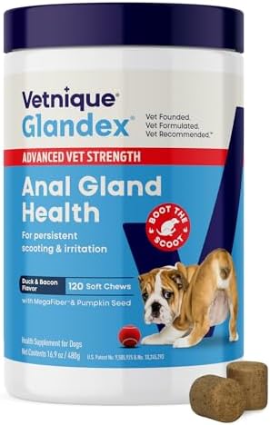 Vetnique Glandex Advanced Anal Gland Dog Chews & Rear End Dog Wipes Bundle