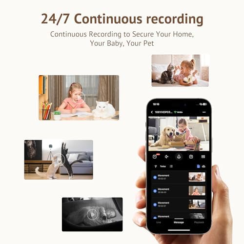 Girafit 3MP 2K Indoor Camera 5GHz & 2.4GHz,Indoor Home Security Cameras for Baby/Elder/Dog/Pet Camera with Phone app, Motion Detection, 2-Way Talk, US Cloud & SD Card Storage