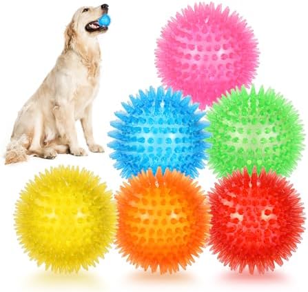petizer Squeaky Dog Toy Balls, Floating, 2.5in, 6-Pack, Small