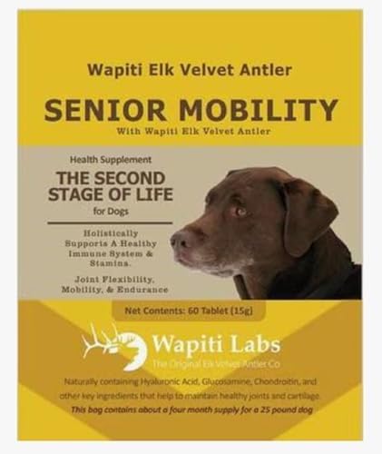 60 Count Senior Dog Mobility with Elk Velvet Antler Tablets