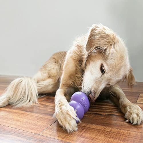 KONG Senior, Gentle Natural Rubber Toy, for Medium Dogs (Pack of 2) | Gentle Natural Rubber Stuffable Toy Designed for Older Dogs with Aging Teeth, Holds Treats for Easy Chewing & Gentle Fetch