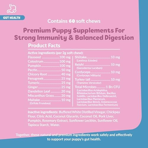 Snuggle Puppy Puppy Bites Gut Health, Dog Probiotics, 60 Soft Chews