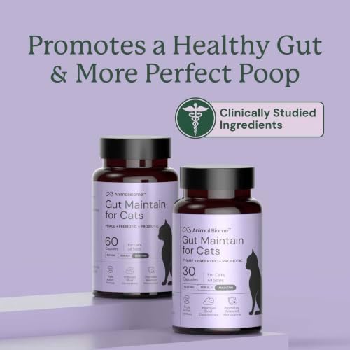 Animal Biome Cat Pre and Probiotic, S Boulardii, Gut Maintain, 30 Capsules