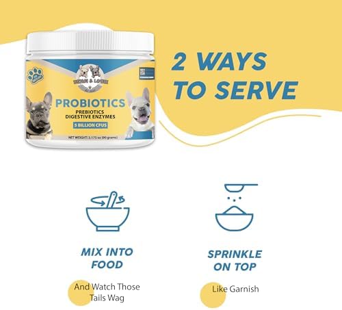 Dog Probiotics, Cat Probiotics, Probiotics for Dogs, Probiotics for Cat, 5 Billion CFUs + Prebiotics + Digestive Enzymes for Digestive Health & Immune Support, Skin & Coat, Dog Probiotic, 90 Grams