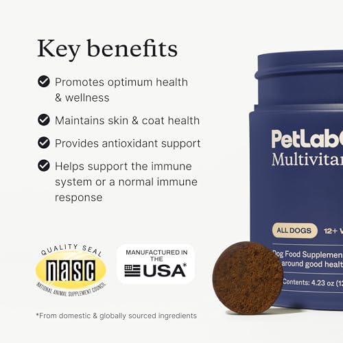 PetLab Co. 22-in-1 Multivitamin Chews, 2-Pack, Pork Flavor | 22 vitamins and minerals in one daily soft chew to support immune health, energy, skin, coat and overall wellbeing